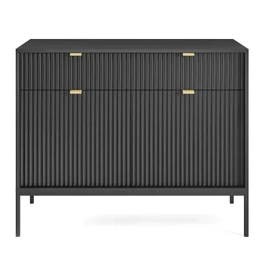 Napa Wooden Sideboard with 2 Doors 2 Drawers - Black image
