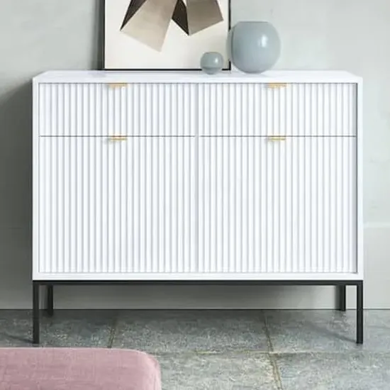 Napa Wooden Sideboard with 2 Doors 2 Drawers - White