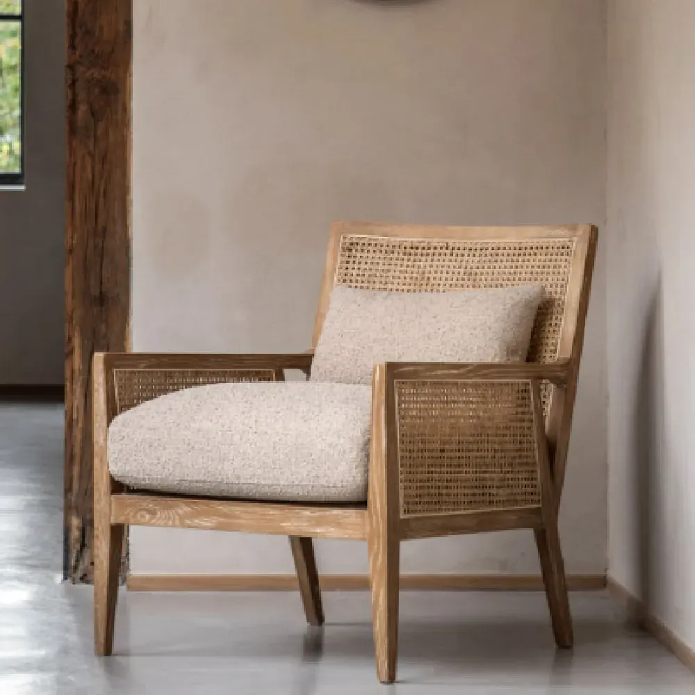 Naperville Rattan Armchair with Cushion - Natural