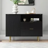 Naples Sideboard with 1 Door 2 Drawers - Black