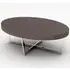 Napoli Oval Coffee Table with Steel Base - Acorn