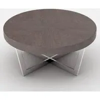 Napoli Round Coffee Table with Steel Base - Acorn