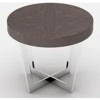 Napoli Round End Table with Steel Base - Acorn