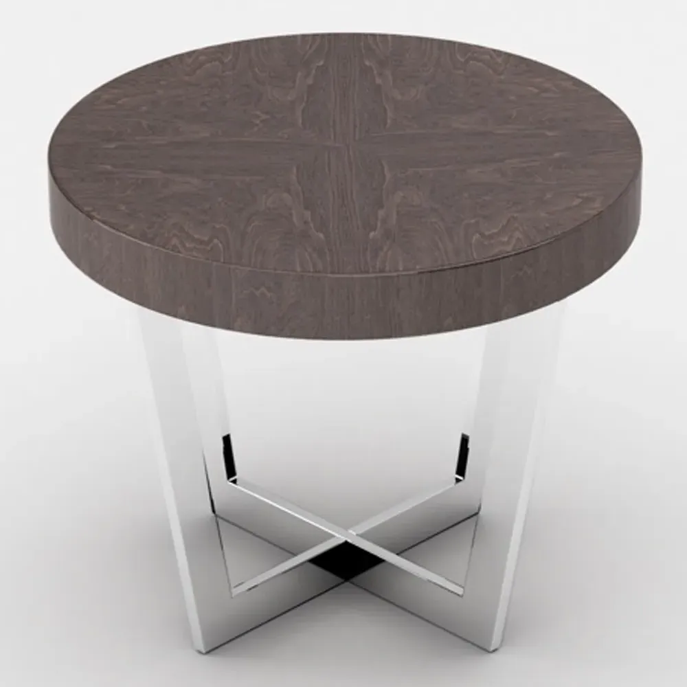 Napoli Round End Table with Steel Base - Acorn image