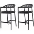Nardo Bar Chairs Set of 2 - Charcoal, Weave