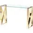 Nardo Clear Glass Console Table - Gold, Metal