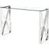 Nardo Clear Glass Console Table - Silver, Metal