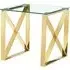 Nardo Clear Glass Lamp Table - Gold, Metal