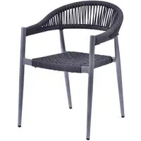 Nardo Rope Weave Arm Chair - Grey, Steel