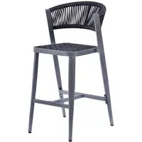 Nardo Rope Weave Bar Chair - Grey, Steel
