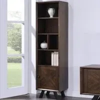 Narva Bookcase with 1 Door - Walnut
