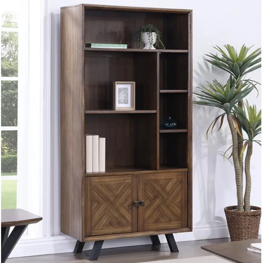 Narva Bookcase with 2 Doors - Walnut