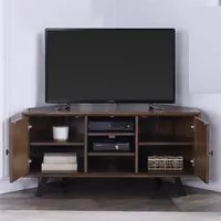 Narva Corner TV Stand with 2 Doors - Walnut
