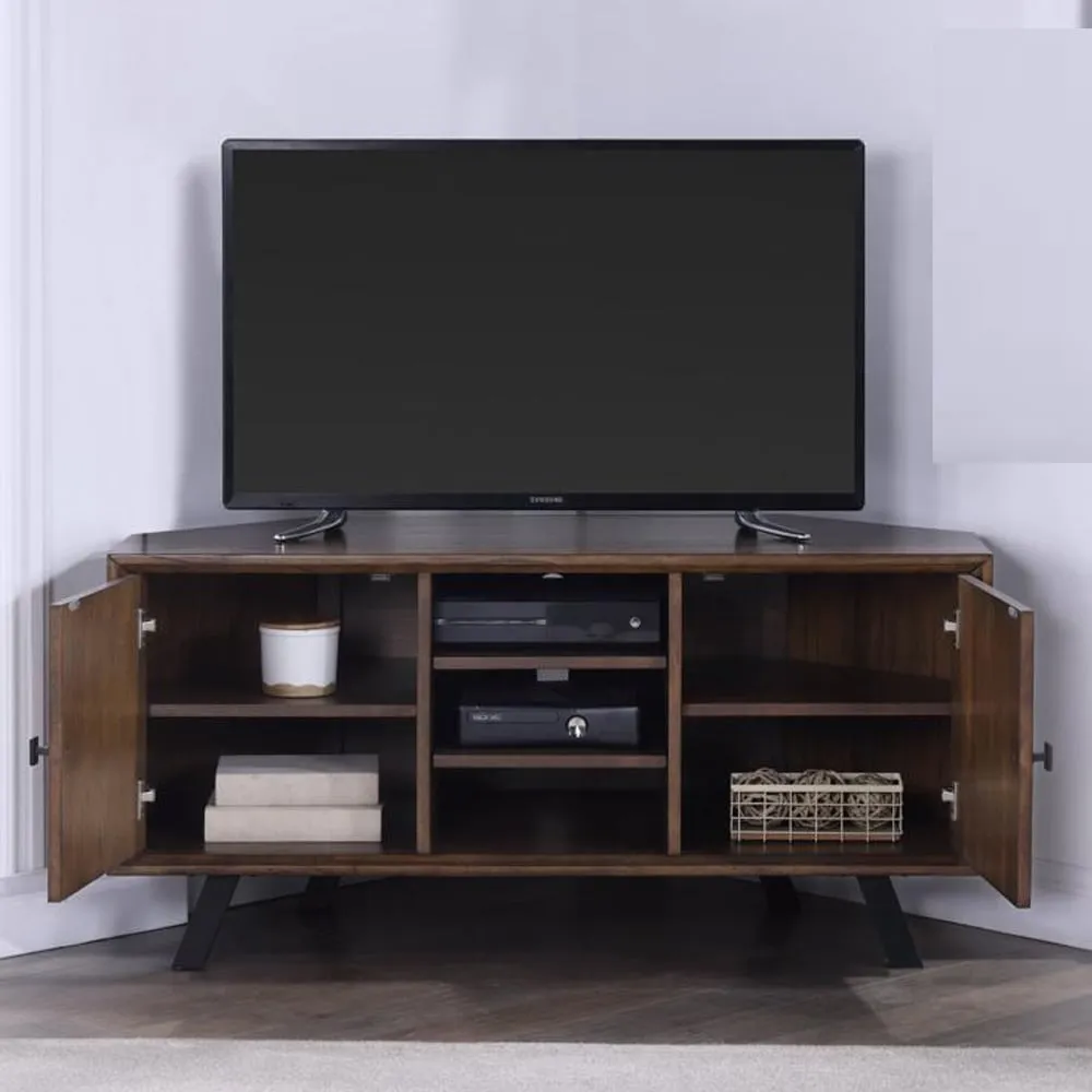Narva Corner TV Stand with 2 Doors - Walnut