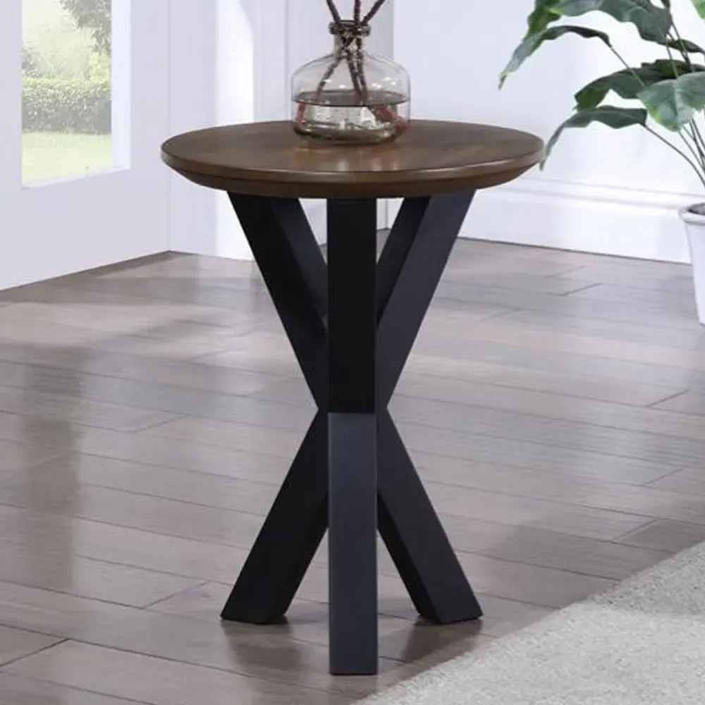 Narva Round Lamp Table - Walnut