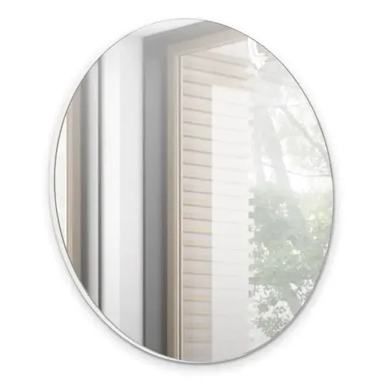 Narva Round Wall Mirror - White, Wood