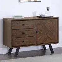Narva Wooden Sideboard 1 Door 3 Drawers - Walnut