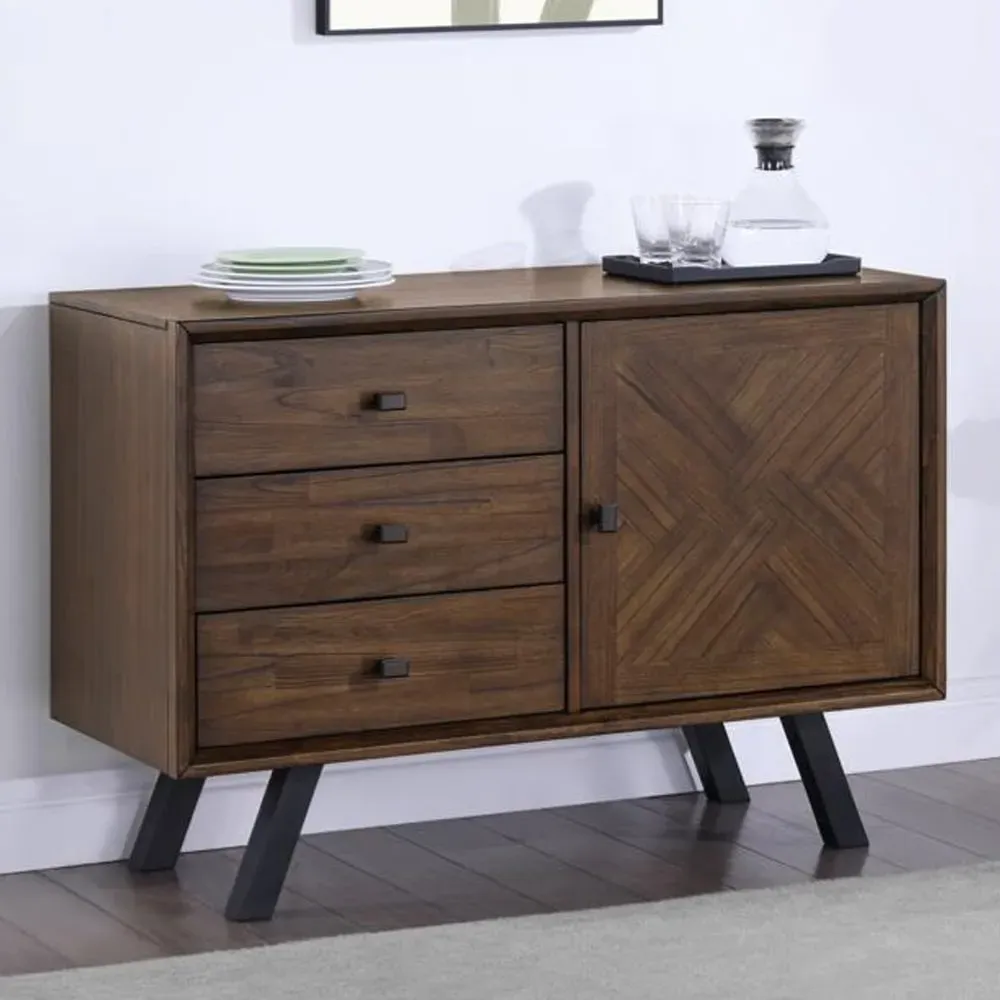 Narva Wooden Sideboard 1 Door 3 Drawers - Walnut