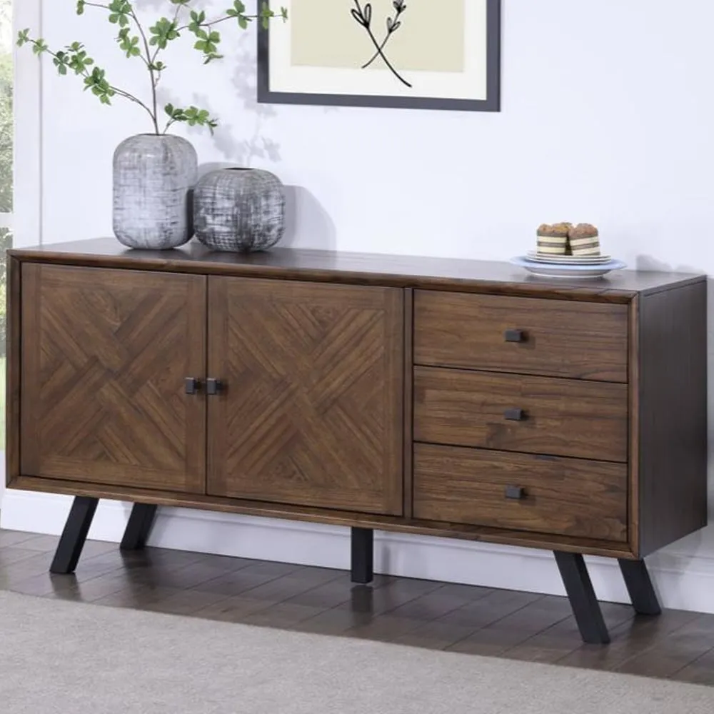 Narva Wooden Sideboard 2 Doors 3 Drawers - Walnut
