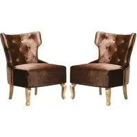 Narvel Dining Chairs - Brown, Velvet