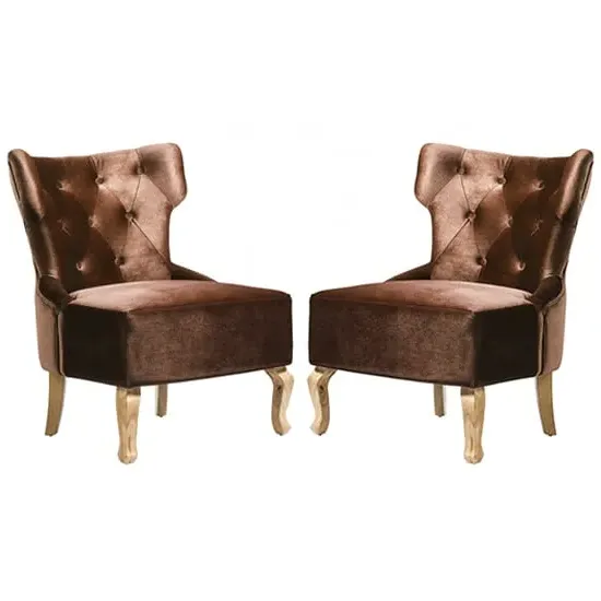 Narvel Dining Chairs - Brown, Velvet