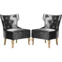 Narvel Dining Chairs - Grey, Velvet