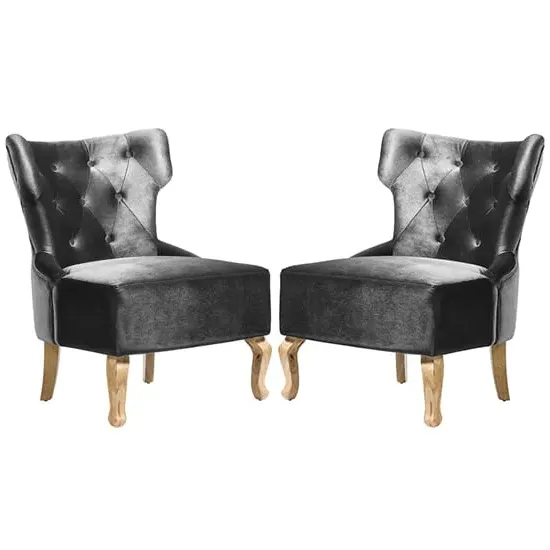 Narvel Dining Chairs - Grey, Velvet