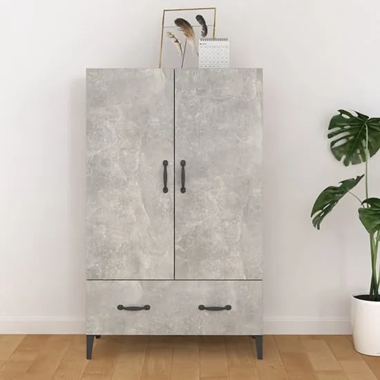 Narvel Highboard with 2 Doors 1 Drawer - Concrete Effect