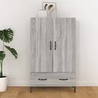 Narvel Highboard with 2 Doors 1 Drawer - Grey, Sonoma Oak