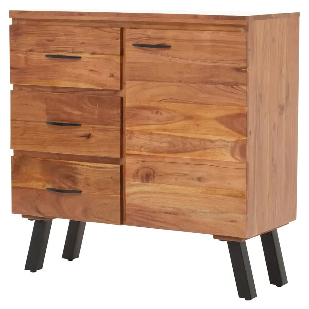 Nashua Wooden Sideboard with 1 Door 3 Drawers - Natural, Acacia