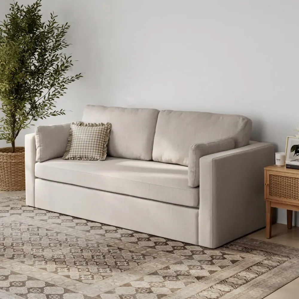 Nashville 3-Seater Sofa - Stone, Linen