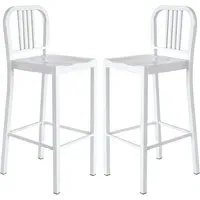 Nashville Metal Bar Stools Pair - White