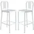 Nashville Metal Bar Stools Pair - White