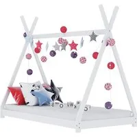 Natara Single Bed Frame with Tipi Framework - White, Pine Wood alternate view