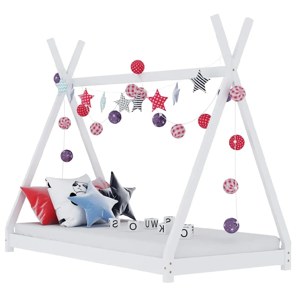 Natara Single Bed Frame with Tipi Framework - White, Pine Wood product