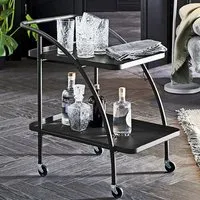 Natchez Metal Drinks Serving Trolley - Black
