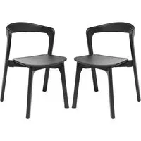 Natchez Stacking Side Chairs - Black, Oak