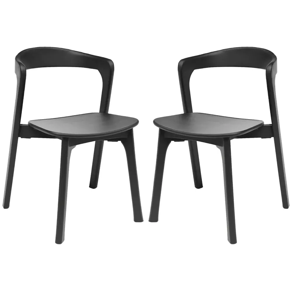 Natchez Stacking Side Chairs - Black, Oak image
