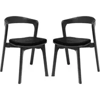 Natchez Stacking Side Chairs with Fabric Seat - Black, Oak