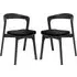 Natchez Stacking Side Chairs with Fabric Seat - Black, Oak