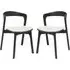 Natchez Stacking Side Chairs with White Seat - Black, Oak