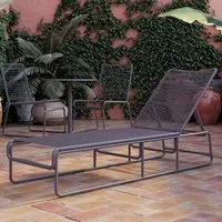 Natick Adjustable Sun Lounger - Charcoal Grey, Metal alternate view
