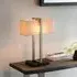 Natick Fabric Table Lamp - Natural, Satin Nickel