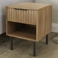 Natick Lamp Table with Drawer - Oak