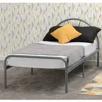 Natick Metal Single Bed Frame - Silver