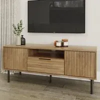 Natick TV Stand with Storage - Oak