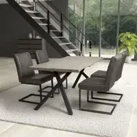 Natore Dining Table with 4 Aboba Chairs - Grey