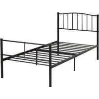 Navarre Single Bed Frame - Black, Metal