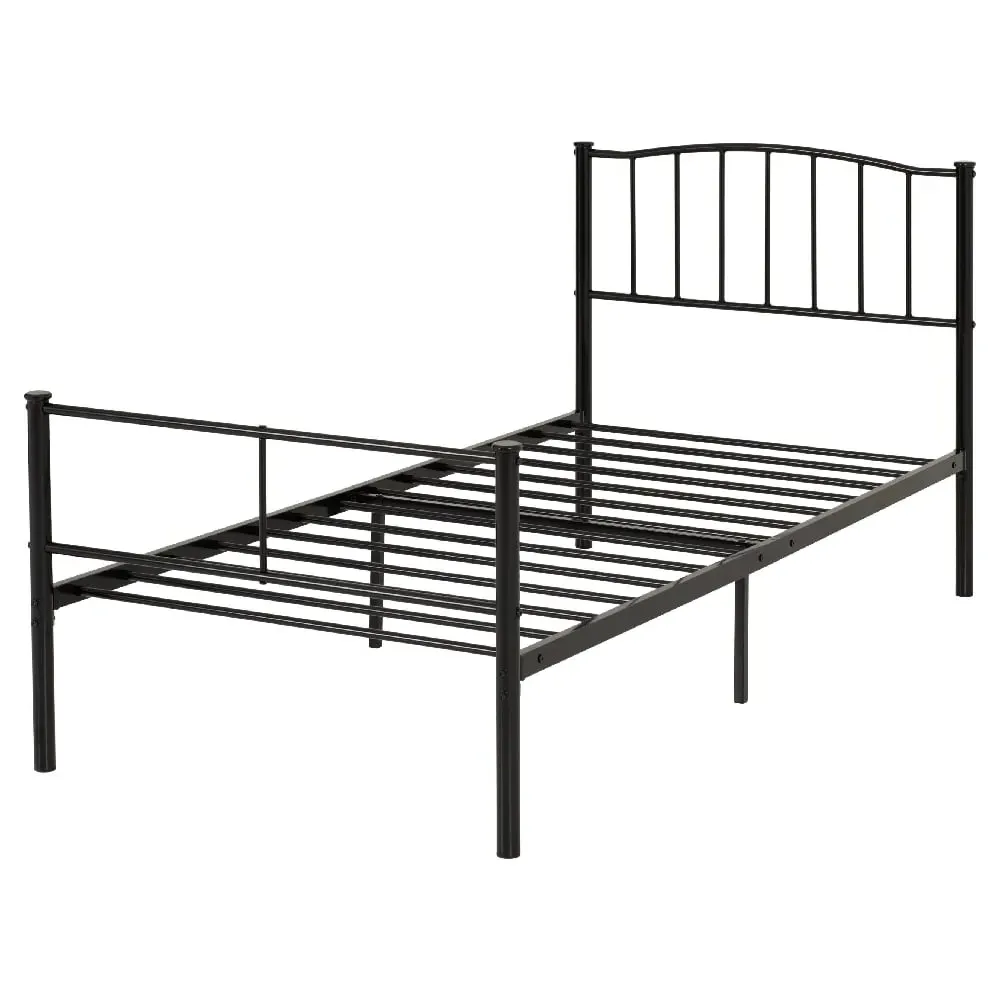 Navarre Single Bed Frame - Black, Metal