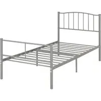 Navarre Single Bed Frame - Silver, Metal
